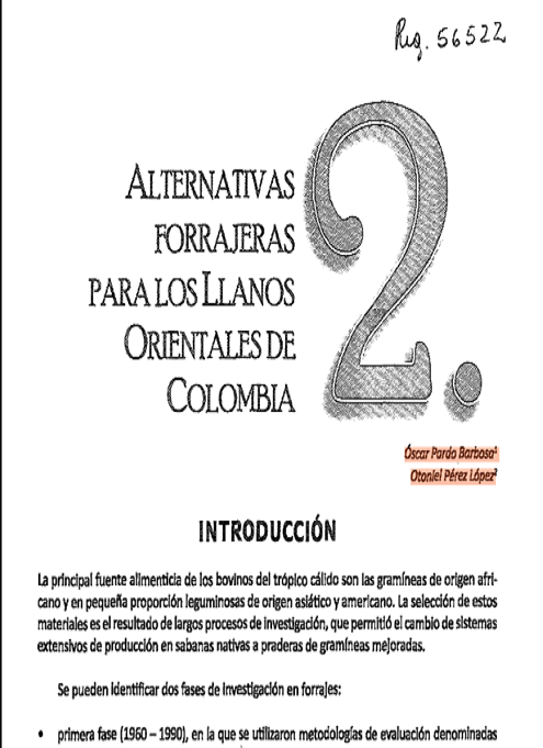 Alternativas Forrajeras Para Los Llanos Orientales De Colombia 2